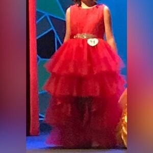 135 Elegant Red Pageant/formal Gown